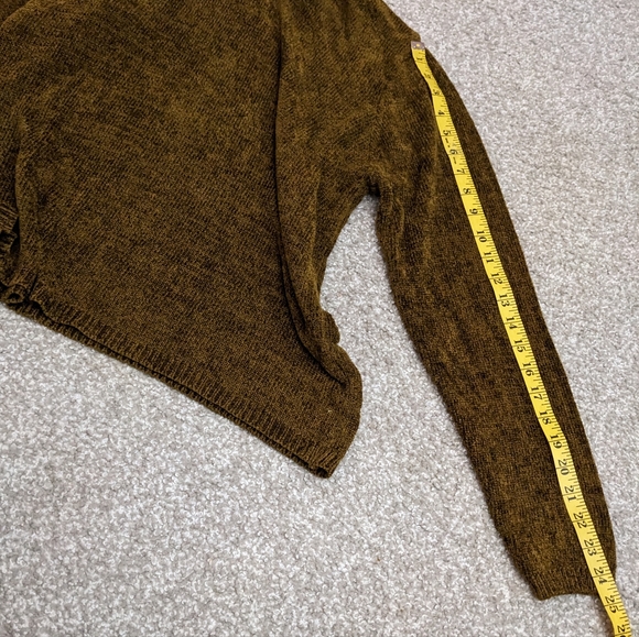 (2/$25) Pierre Cardin ribbed knit velour turtleneck sweater golden caramel - Picture 14 of 14